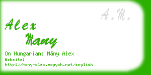 alex many business card